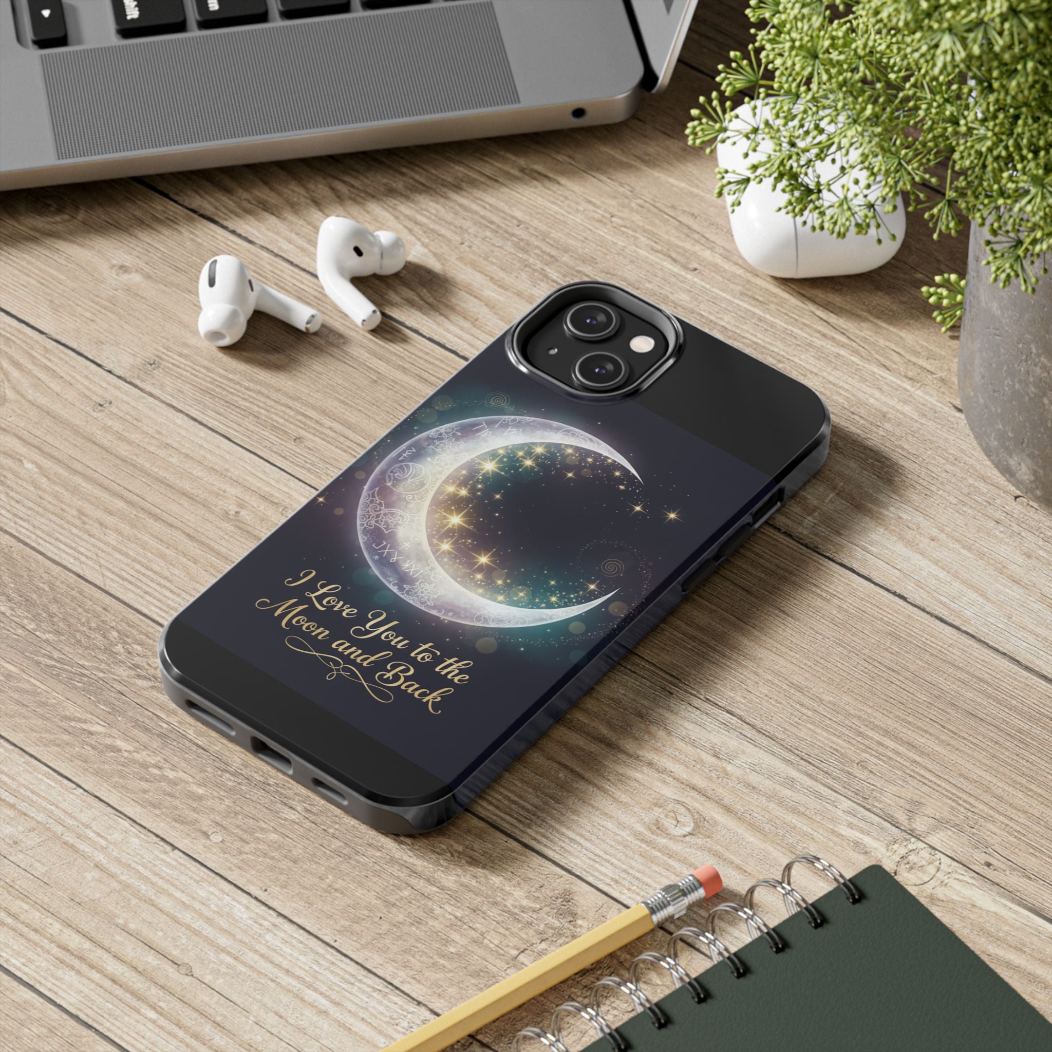 I Love You to the Moon and Back iPhone Case | Moon and Stars Tough Case