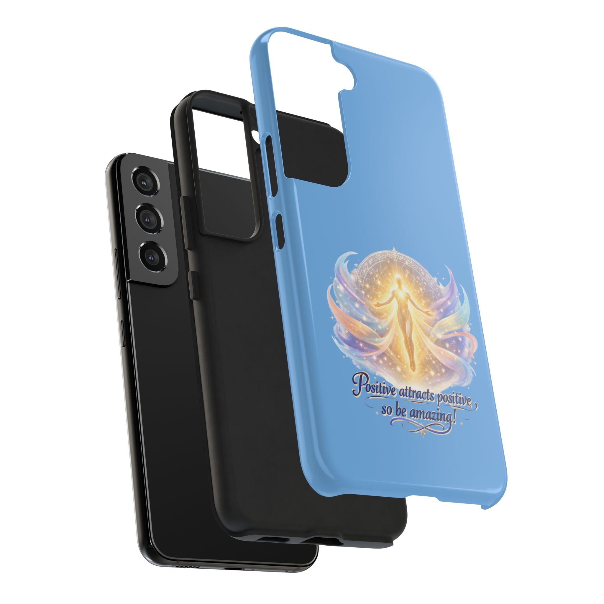 Positive Attracts Positive angel artwork Phone Case | inspirational spiritual design