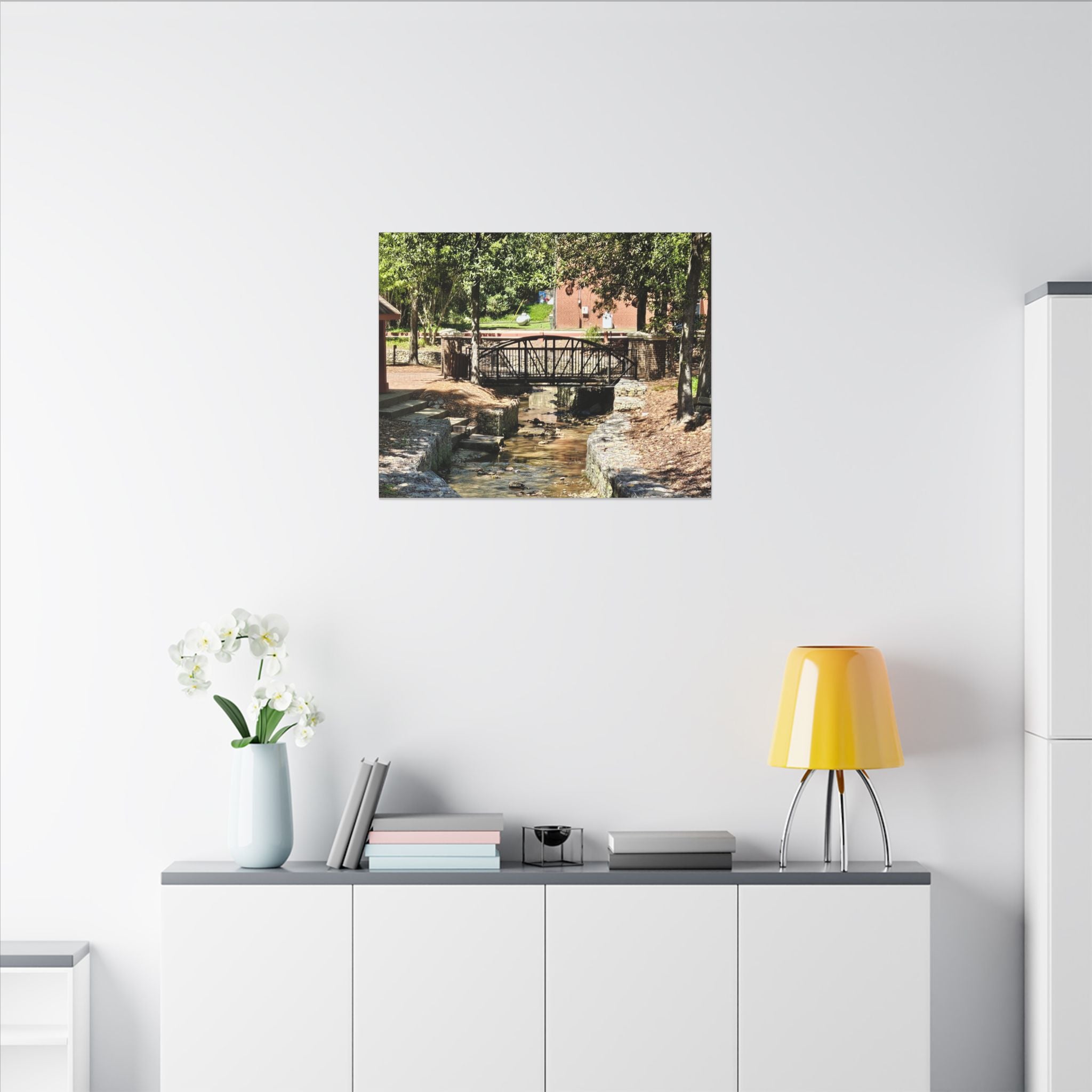 Park Footbridge Photograph Matte Canvas | Stretched Wall Art