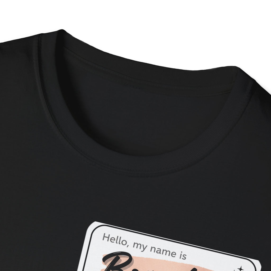 Boss Lady name tag T-Shirt | Feminine script badge design