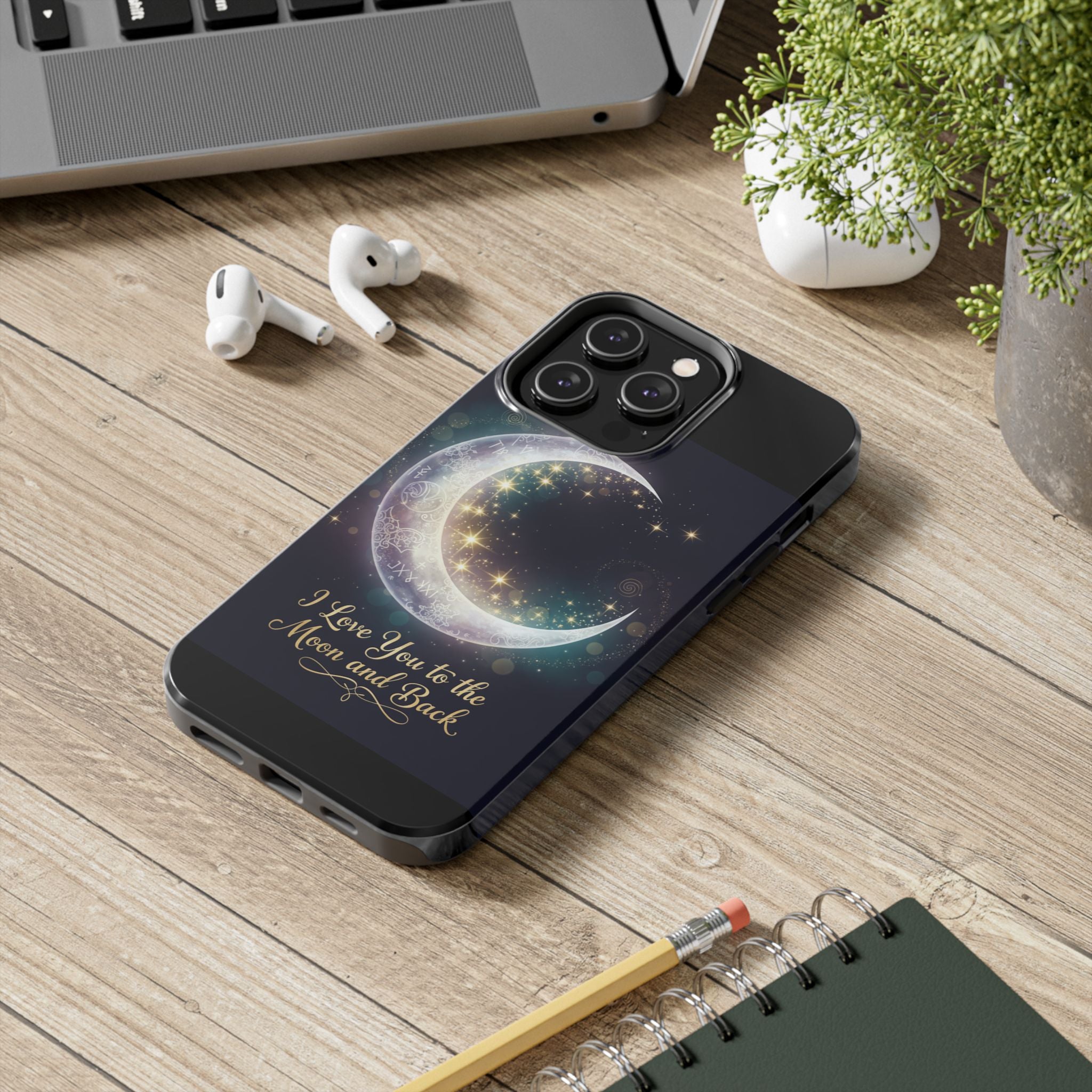I Love You to the Moon and Back iPhone Case | Moon and Stars Tough Case