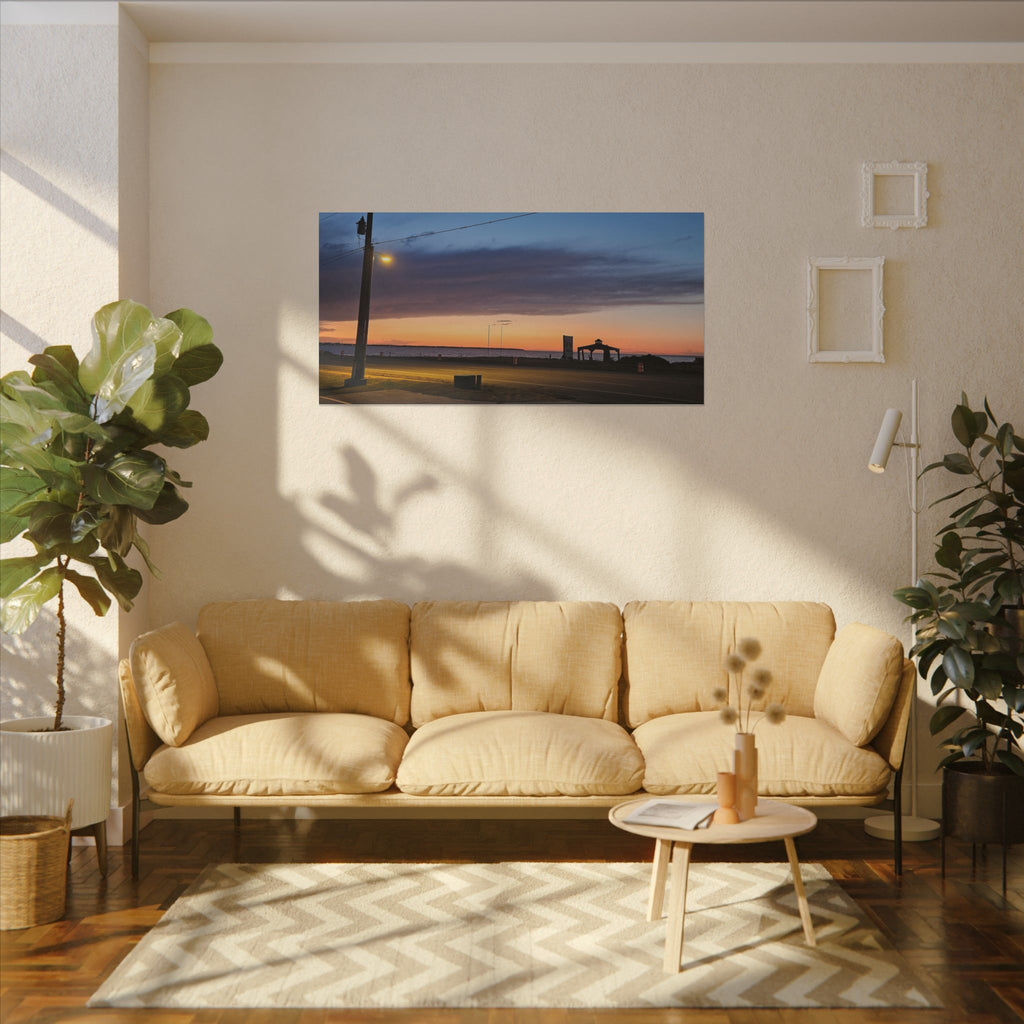 Sunset Pier Silhouette Canvas | Stretched Matte Wall Art