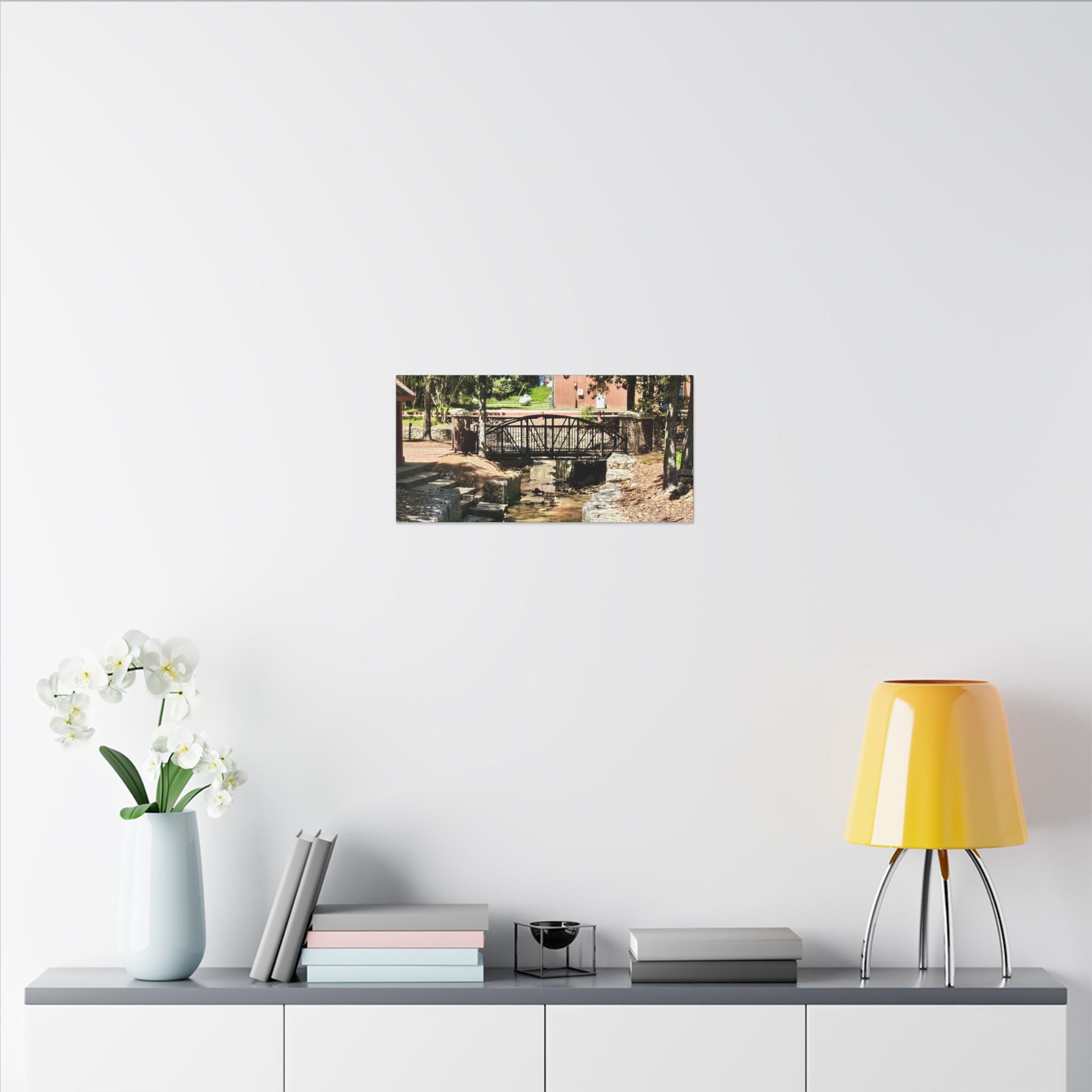 Park Footbridge Photograph Matte Canvas | Stretched Wall Art