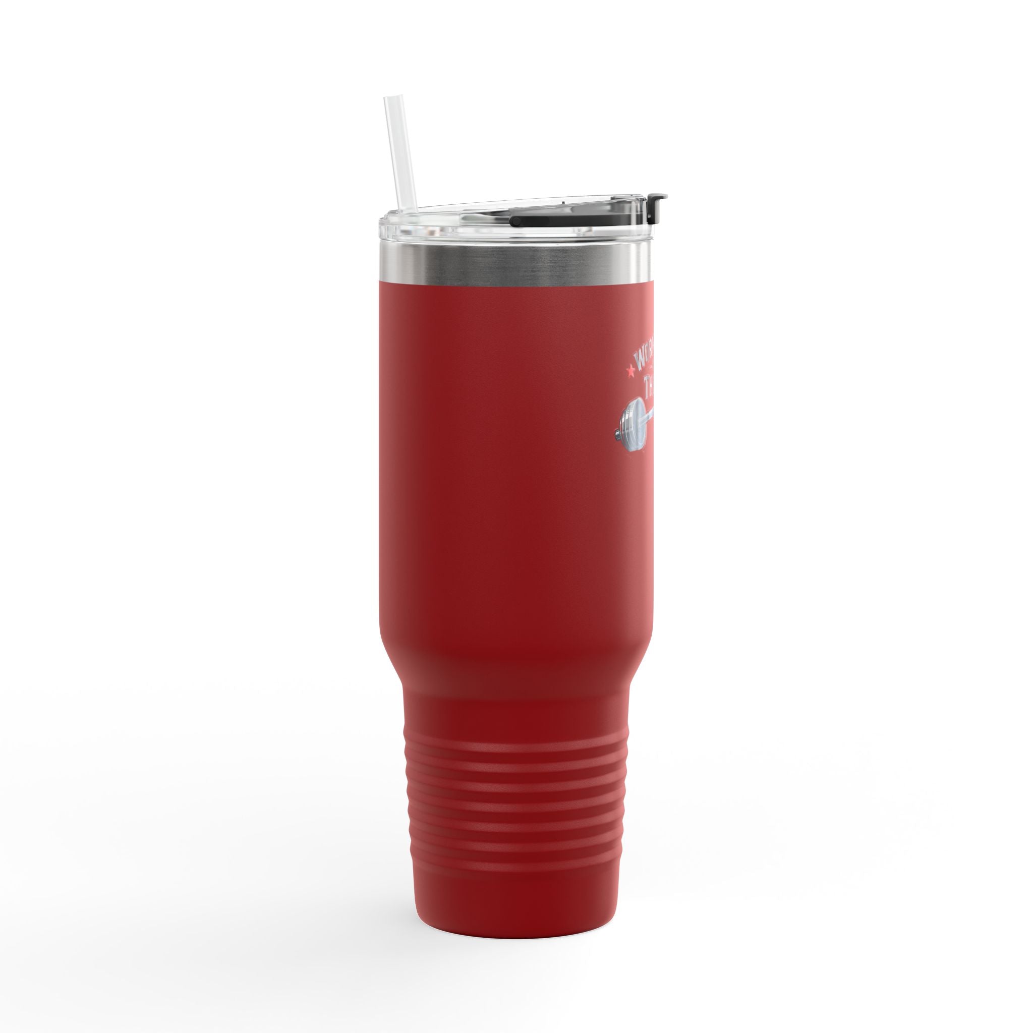 "Working Out Is My Therapy" 40oz Insulated Travel Mug — Fitness Tumbler
