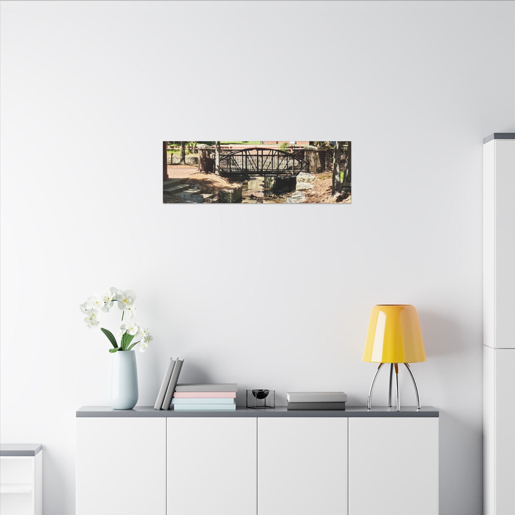 Park Footbridge Photograph Matte Canvas | Stretched Wall Art