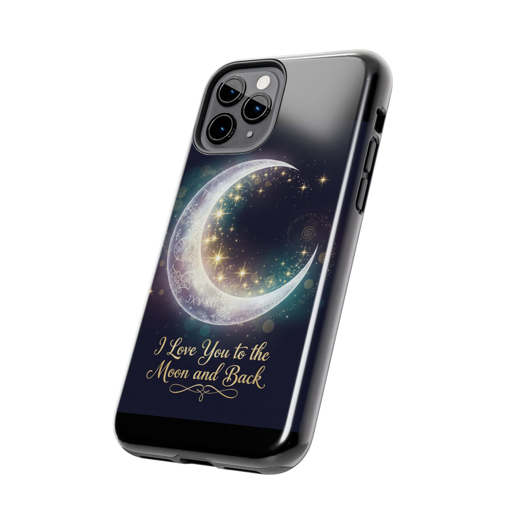 I Love You to the Moon and Back iPhone Case | Moon and Stars Tough Case