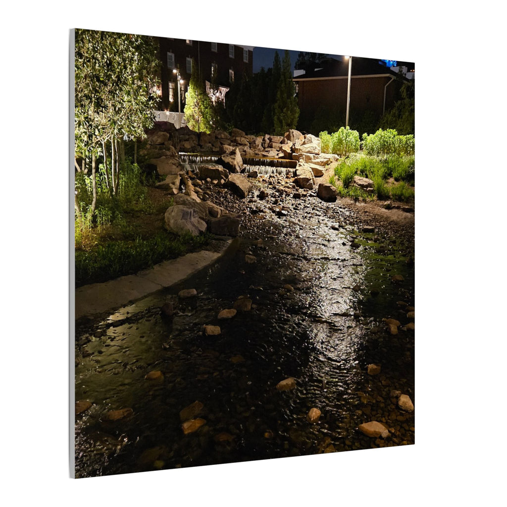 Nighttime Waterfall Landscape Canvas | Matte Stretched Wall Art