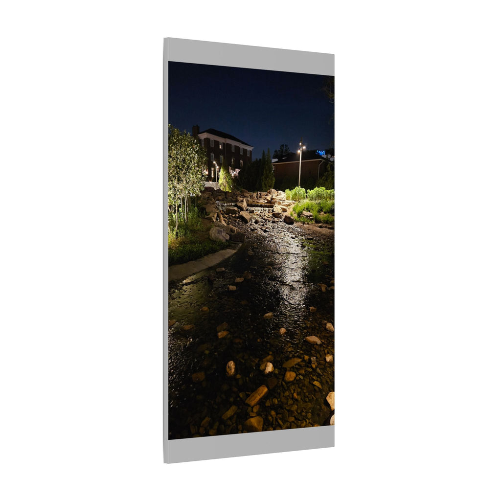 Nighttime Waterfall Landscape Canvas | Matte Stretched Wall Art
