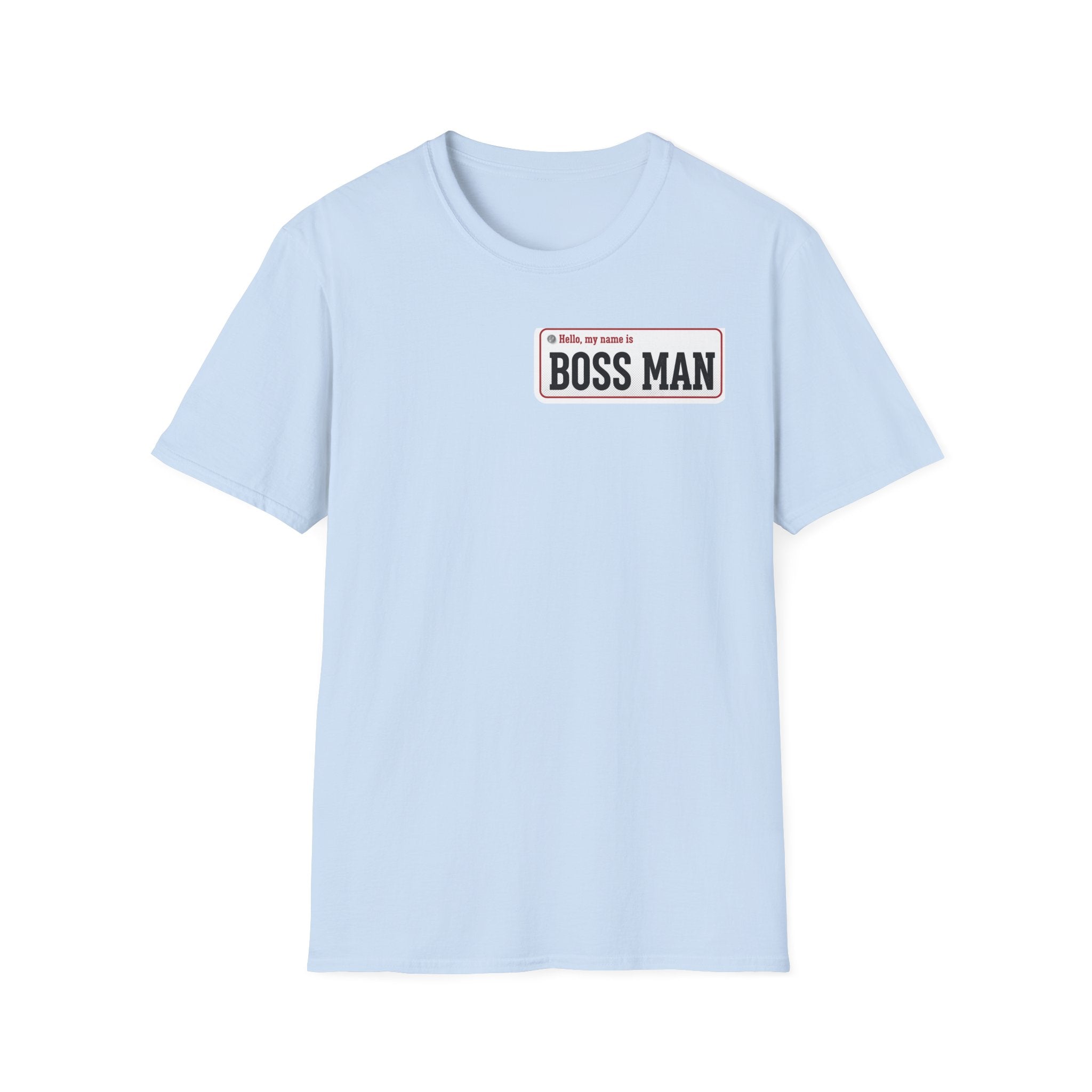 Boss Man name badge T-Shirt | Minimal Badge Graphic Tee