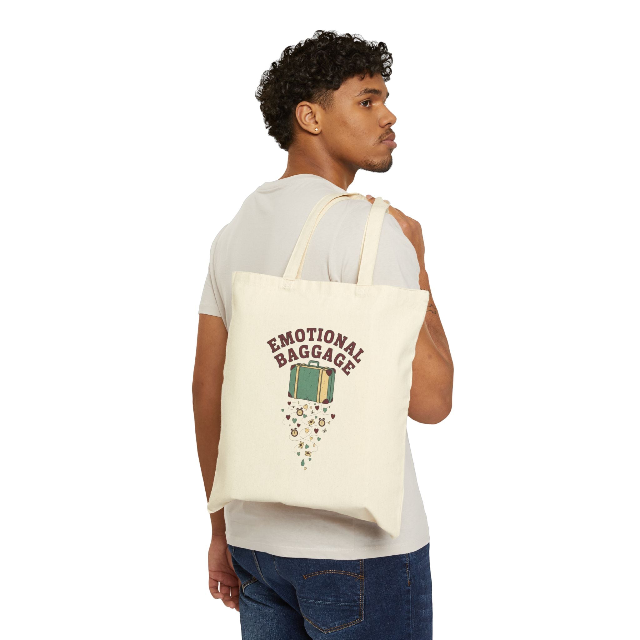 Emotional Baggage tote bag | vintage suitcase illustration