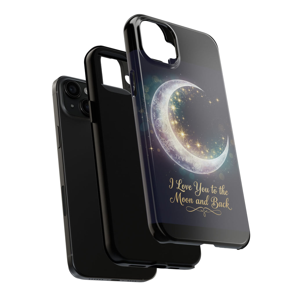 I Love You to the Moon and Back iPhone Case | Moon and Stars Tough Case