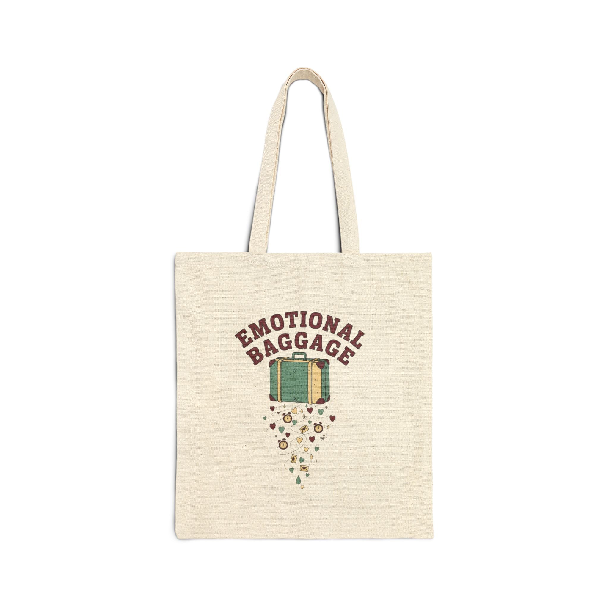 Emotional Baggage tote bag | vintage suitcase illustration
