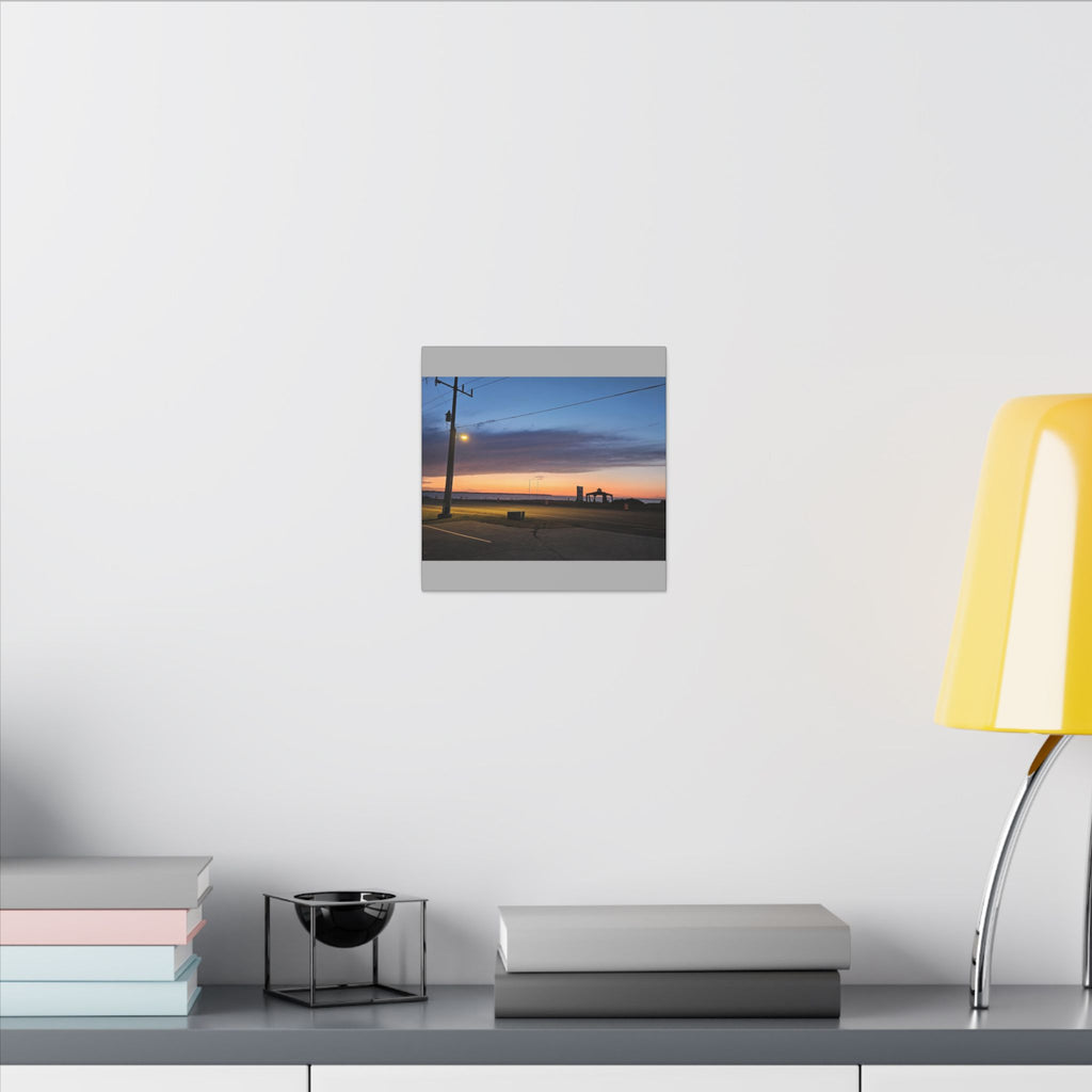Sunset Pier Silhouette Canvas | Stretched Matte Wall Art
