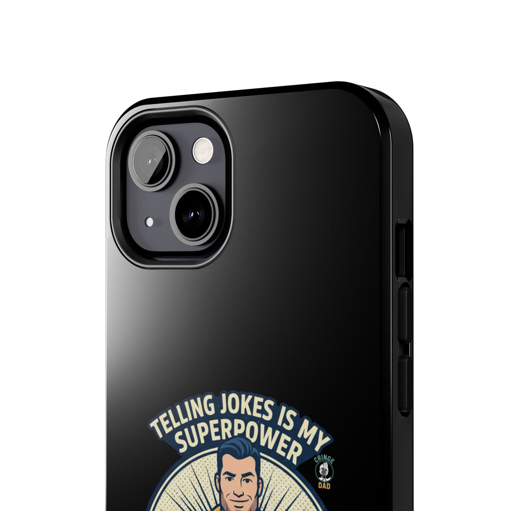 Telling Jokes Is My Superpower Phone Case | Humorous Man Illustration