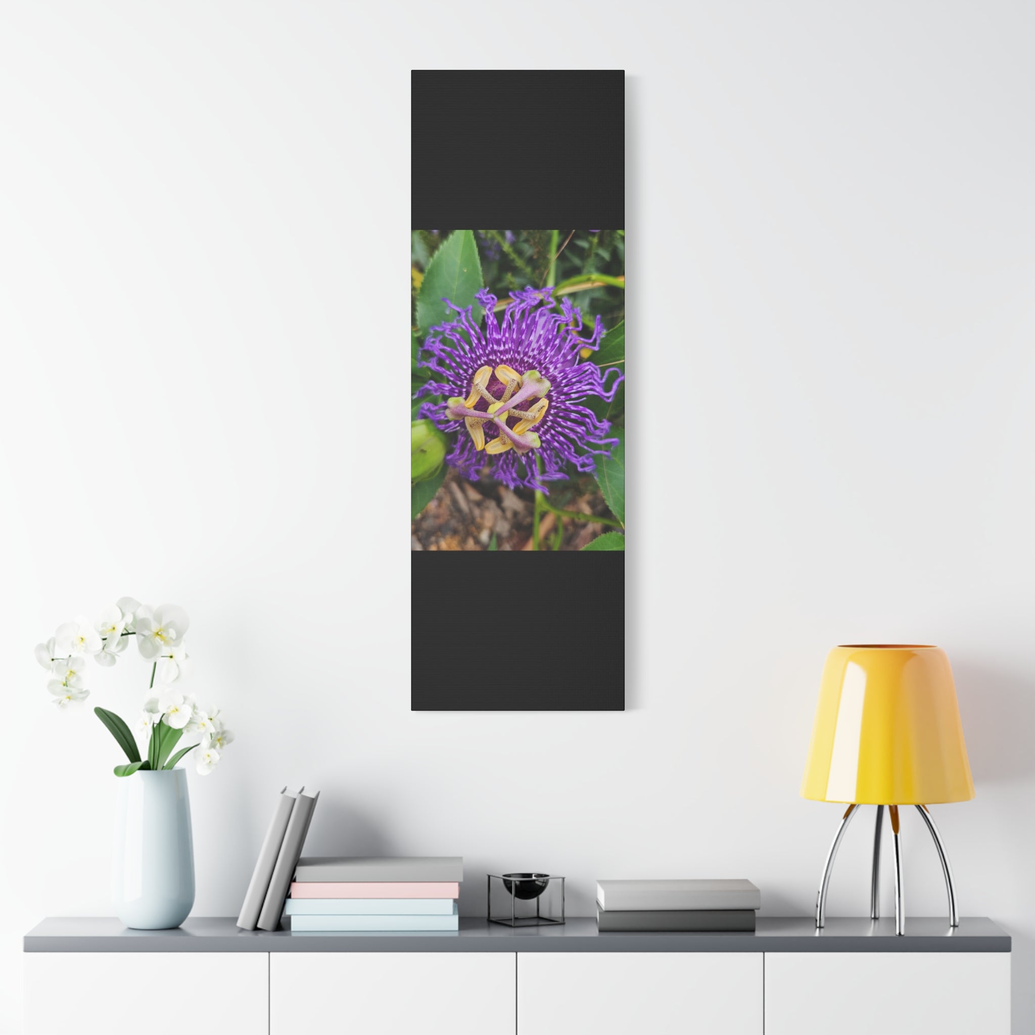 Purple Passionflower Close-Up Matte Canvas Print (Stretched)