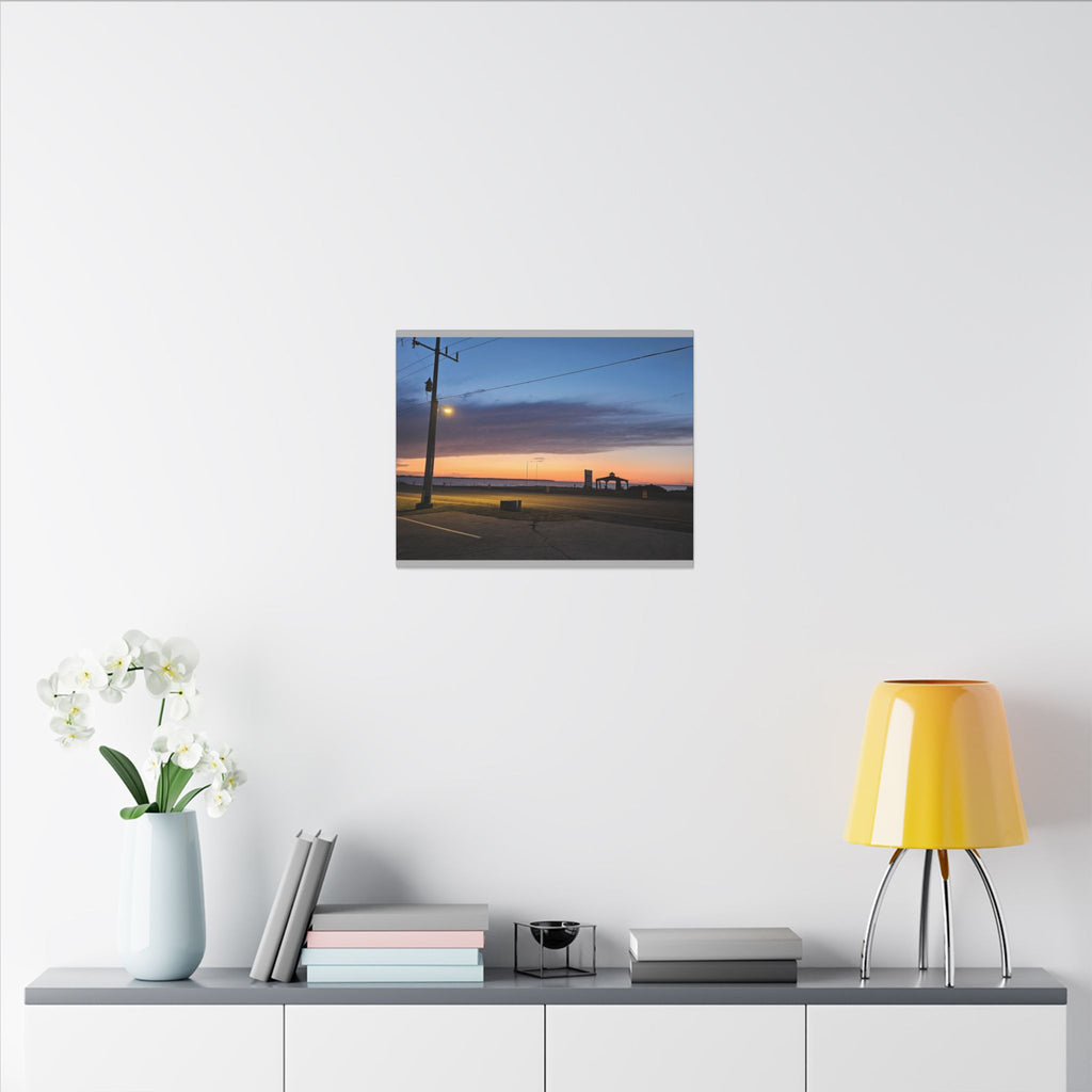 Sunset Pier Silhouette Canvas | Stretched Matte Wall Art