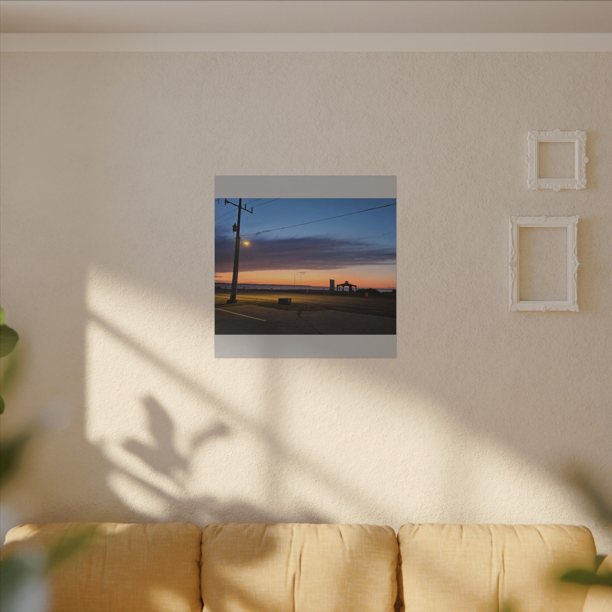 Sunset Pier Silhouette Canvas | Stretched Matte Wall Art