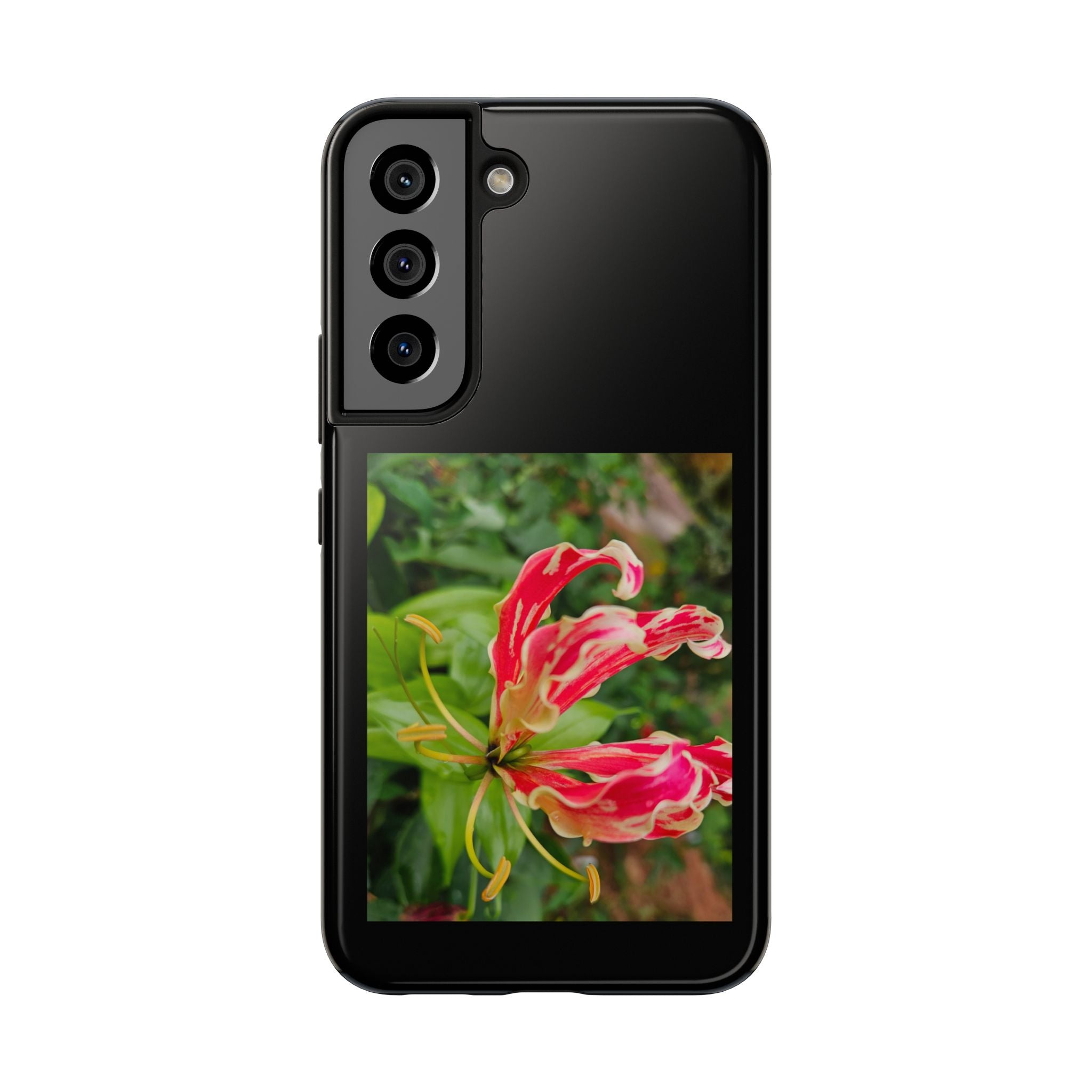 Gloriosa Lily Tough Phone Case | Red Tropical Flower Phone Case