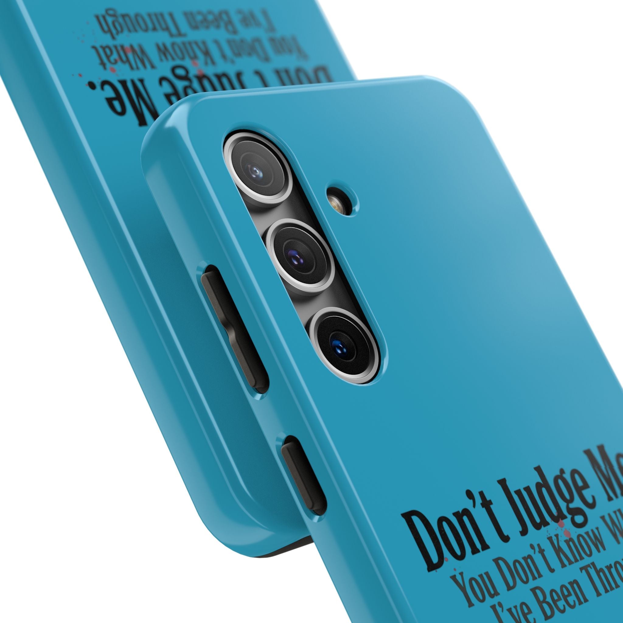Don't Judge Me Quote Tough phone case | Tough Phone Case, teal typography