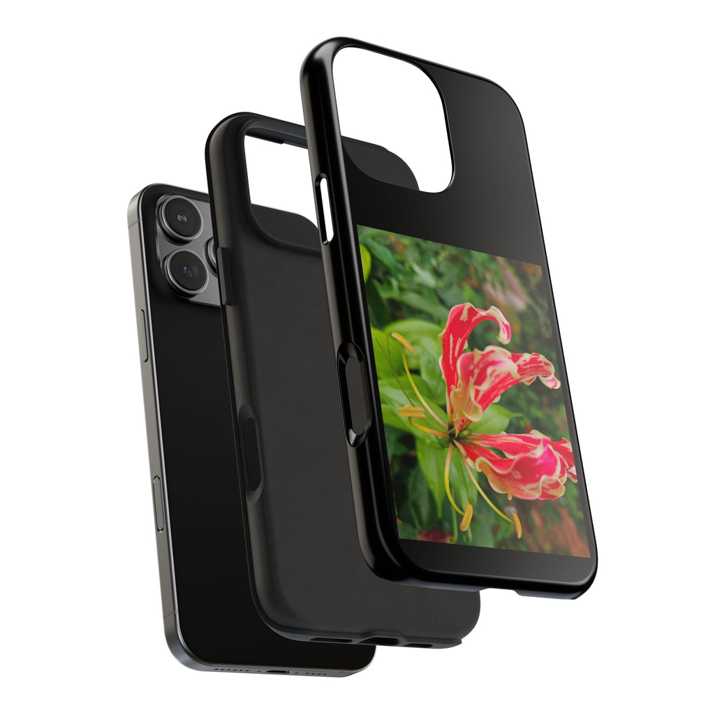 Gloriosa Lily Tough Phone Case | Red Tropical Flower Phone Case