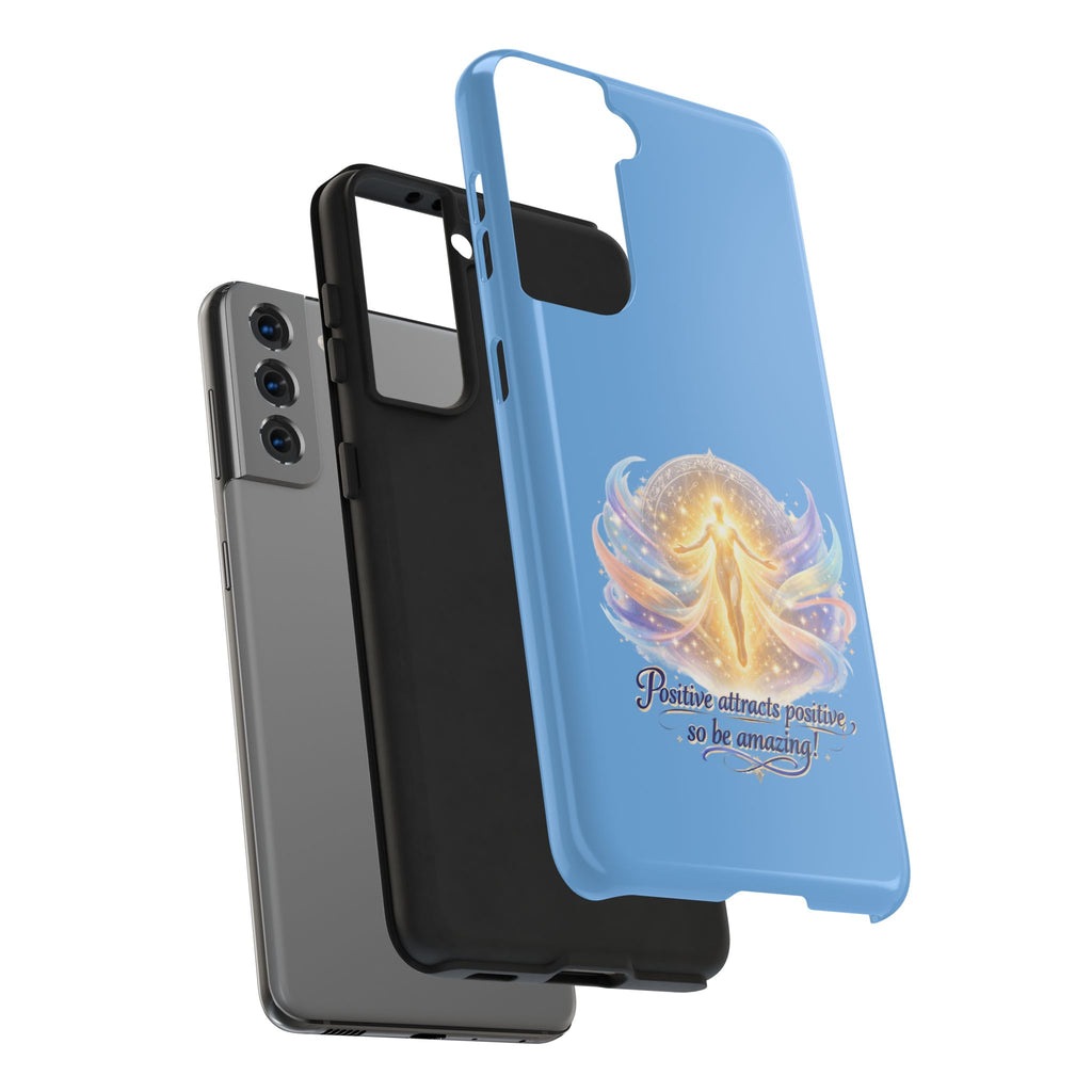 Positive Attracts Positive angel artwork Phone Case | inspirational spiritual design