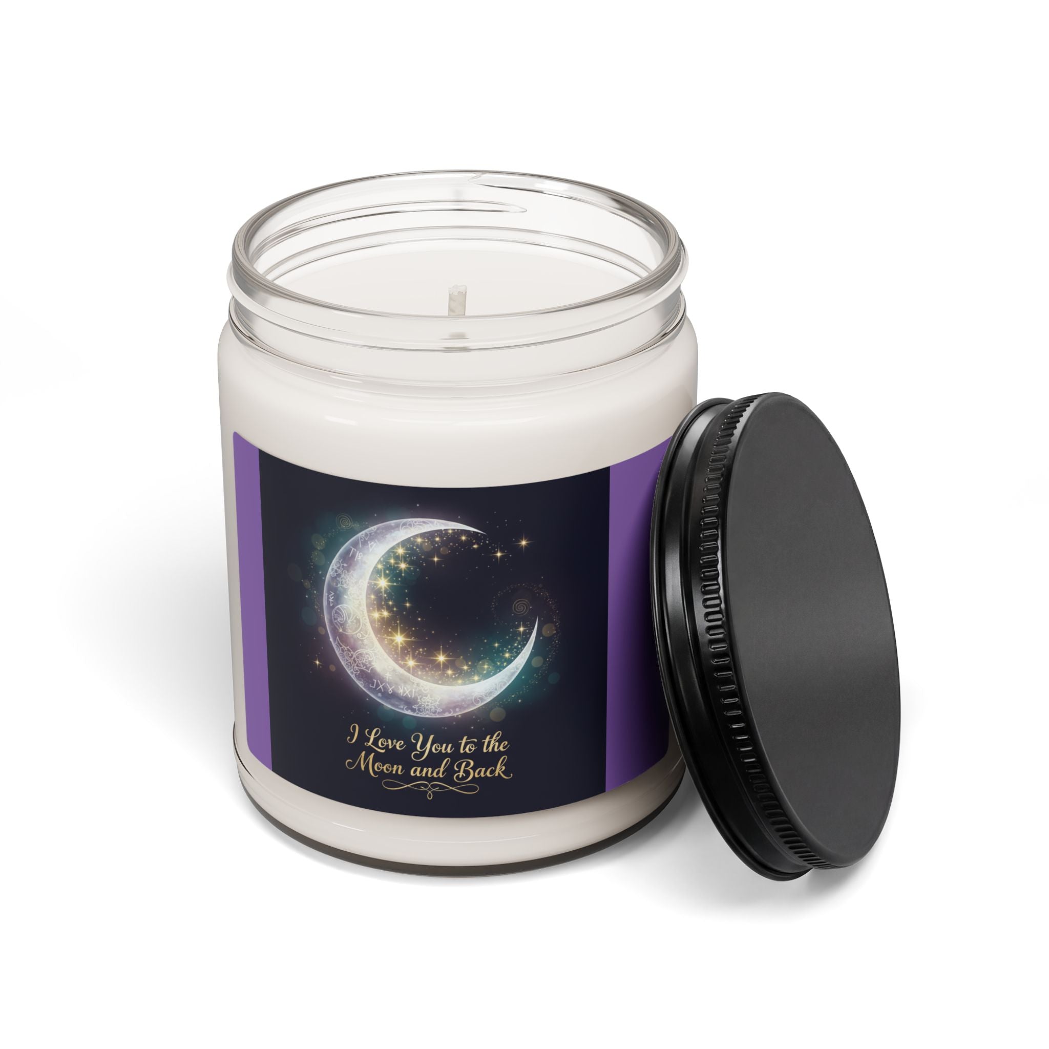 I Love You to the Moon and Back Soy Candle | Moon and Stars Illustration Candle