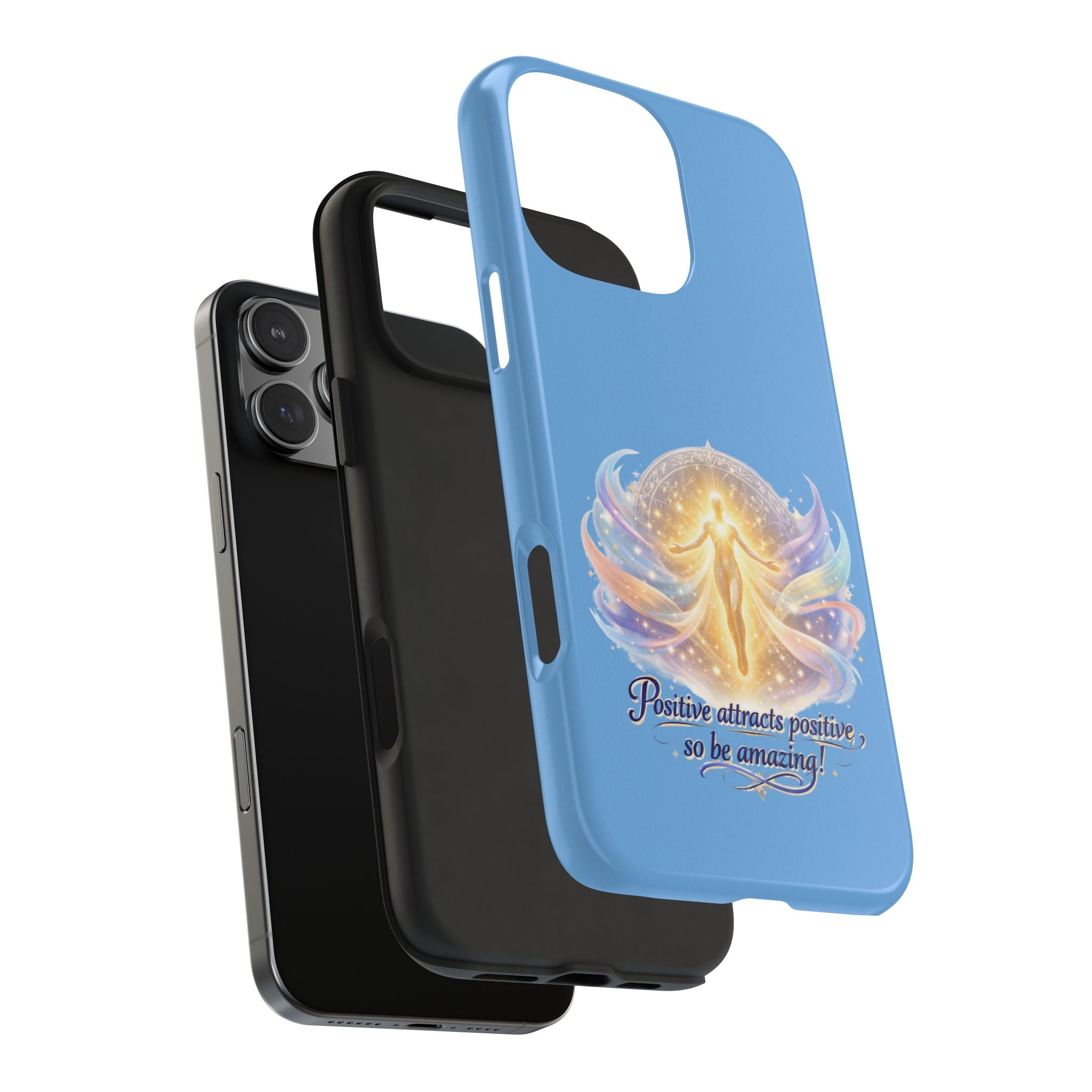 Positive Attracts Positive angel artwork Phone Case | inspirational spiritual design