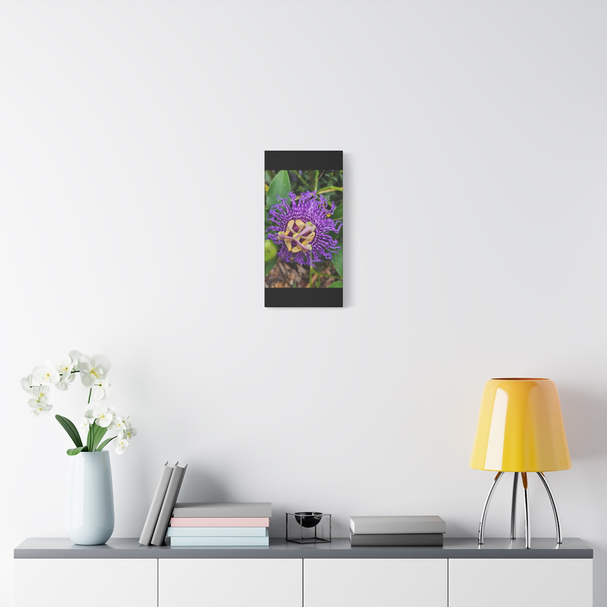 Purple Passionflower Close-Up Matte Canvas Print (Stretched)