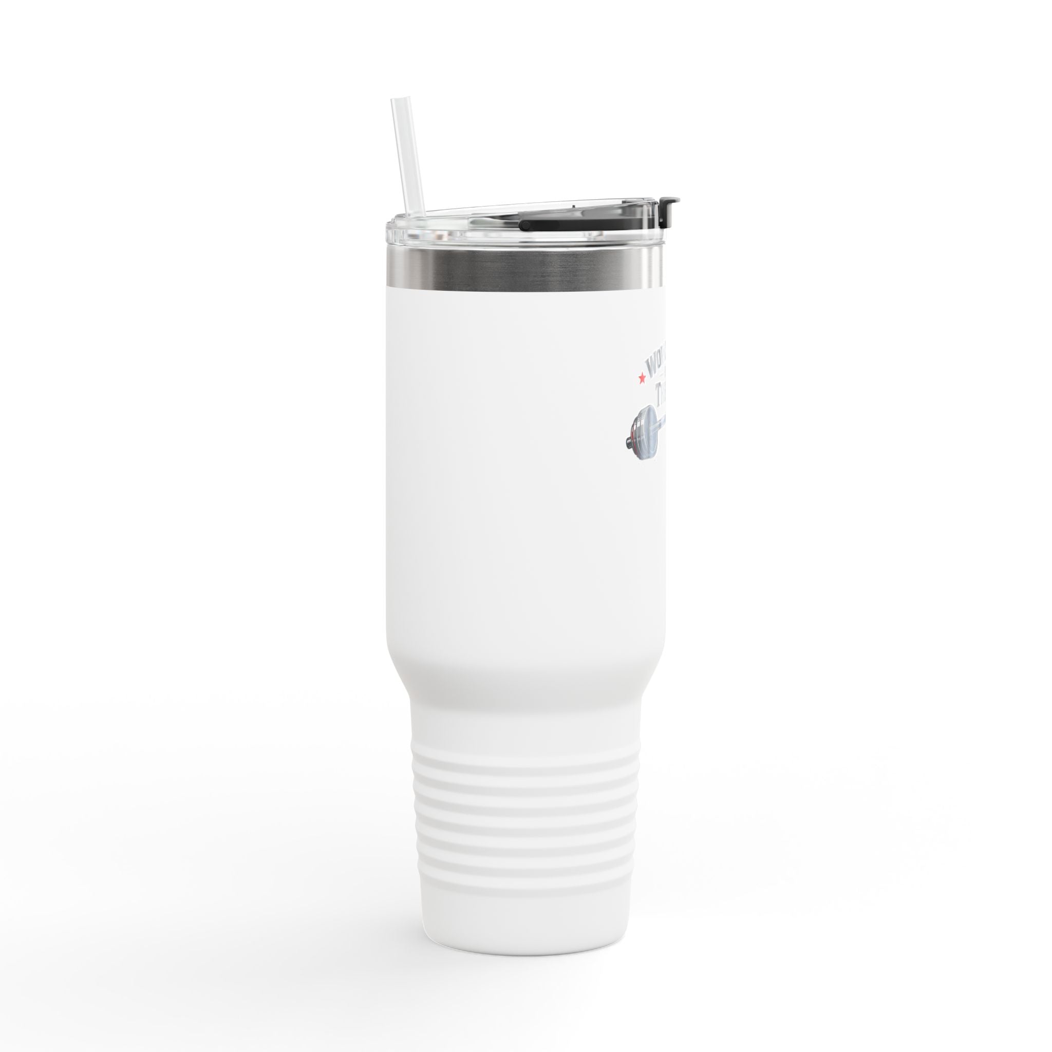 "Working Out Is My Therapy" 40oz Insulated Travel Mug — Fitness Tumbler