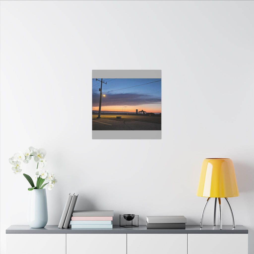 Sunset Pier Silhouette Canvas | Stretched Matte Wall Art