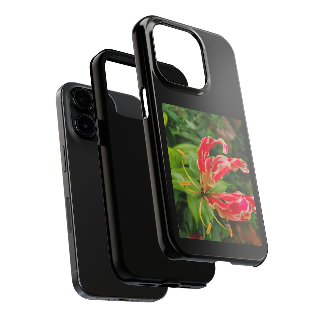 Gloriosa Lily Tough Phone Case | Red Tropical Flower Phone Case